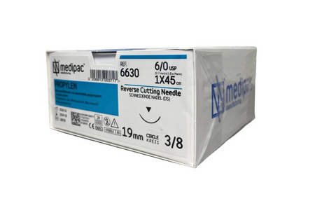 Propylen - Monofilament ikke resorberbar sutur. Blå. Pakning med 24 stk.