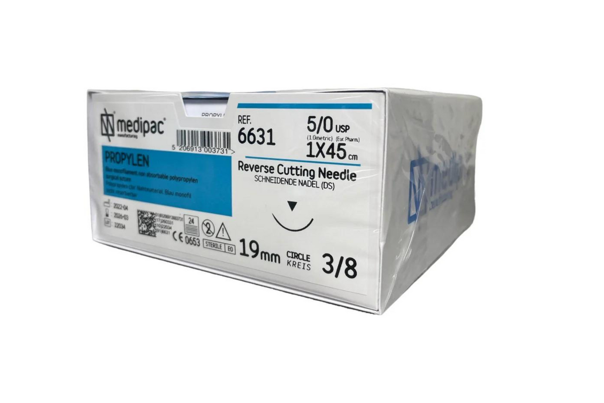 Propylen - Monofilament ikke resorberbar sutur. Blå. Pakning med 24 stk.
