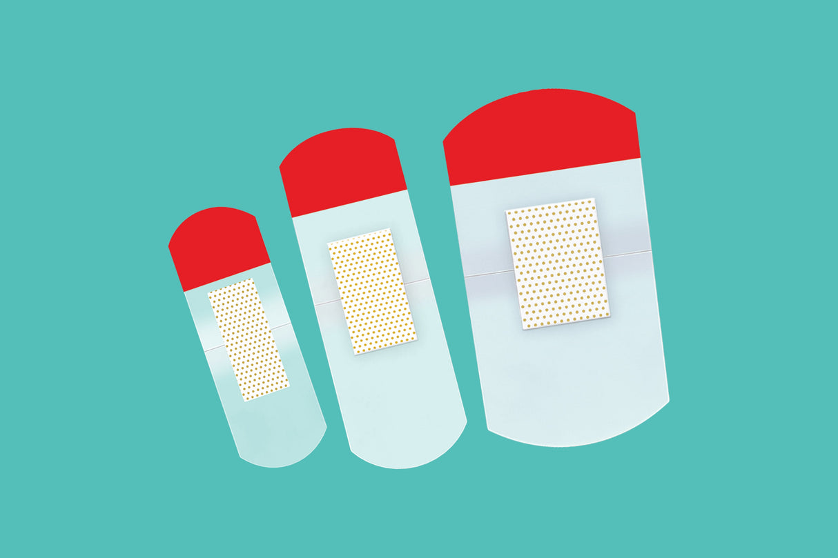 Transparent plaster, pakning med 12 stk - blandet størrelser