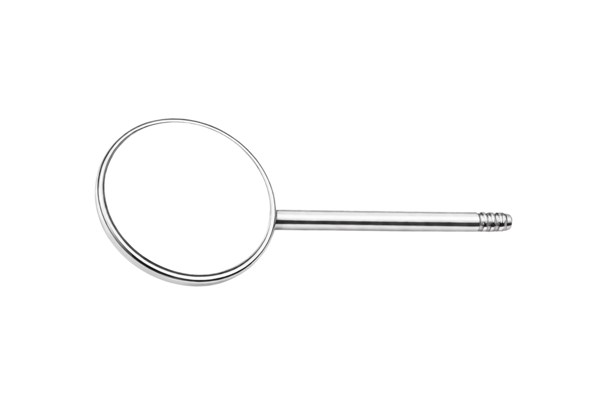 Komfort mundspejle Rhodium front, pakning med 12 stk