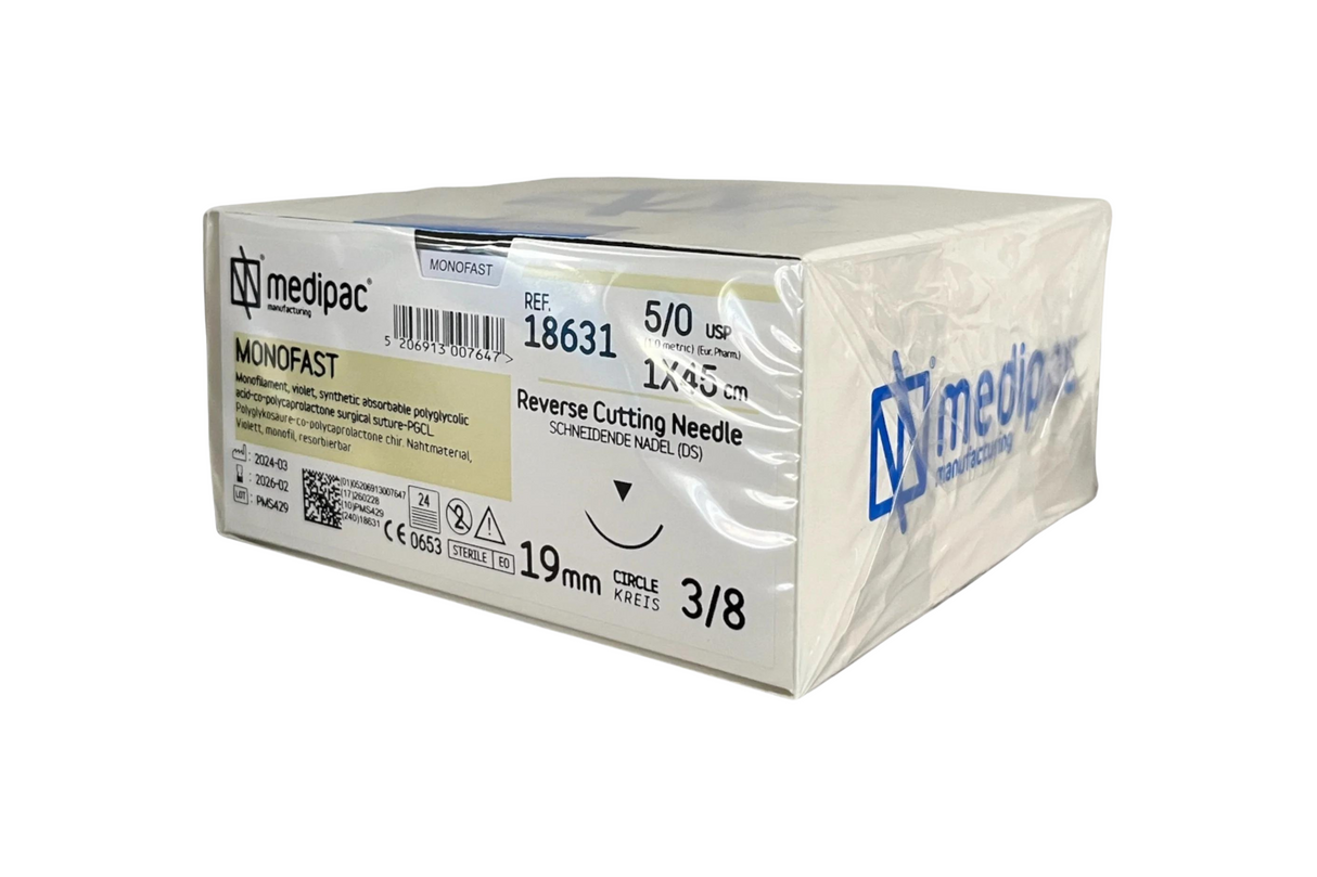 Monofast - Resorberbar monofilament sutur. Violet. Pakning med 24 stk.