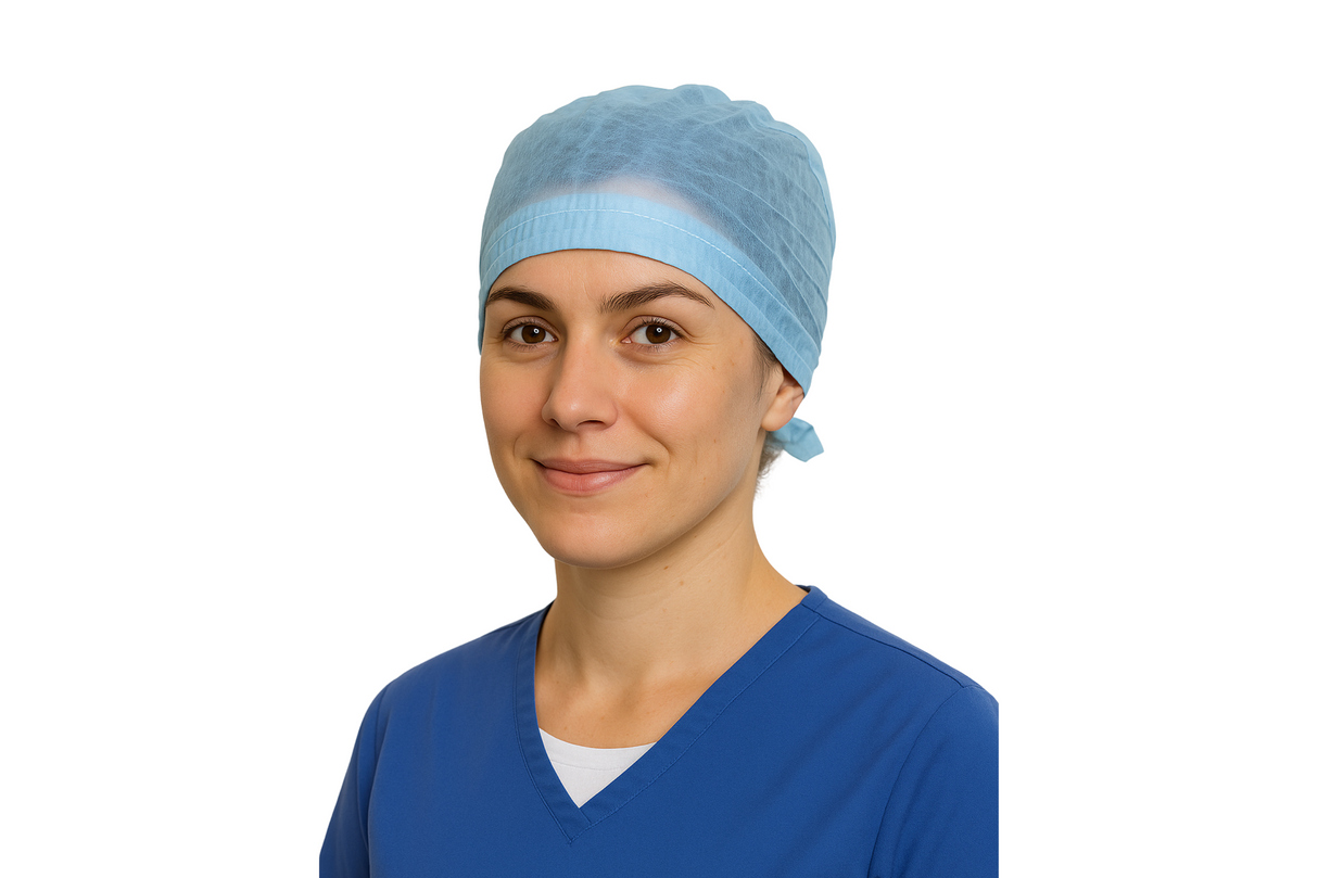 Kirurgisk cap med bånd, pakning med 100 stk.